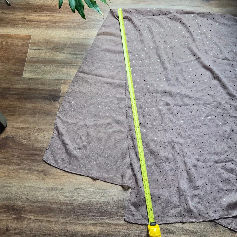 Cynthia Rowley Leopard Scarf & Roxy Sequin Shawl Bundle Womens Brown Red 2pc